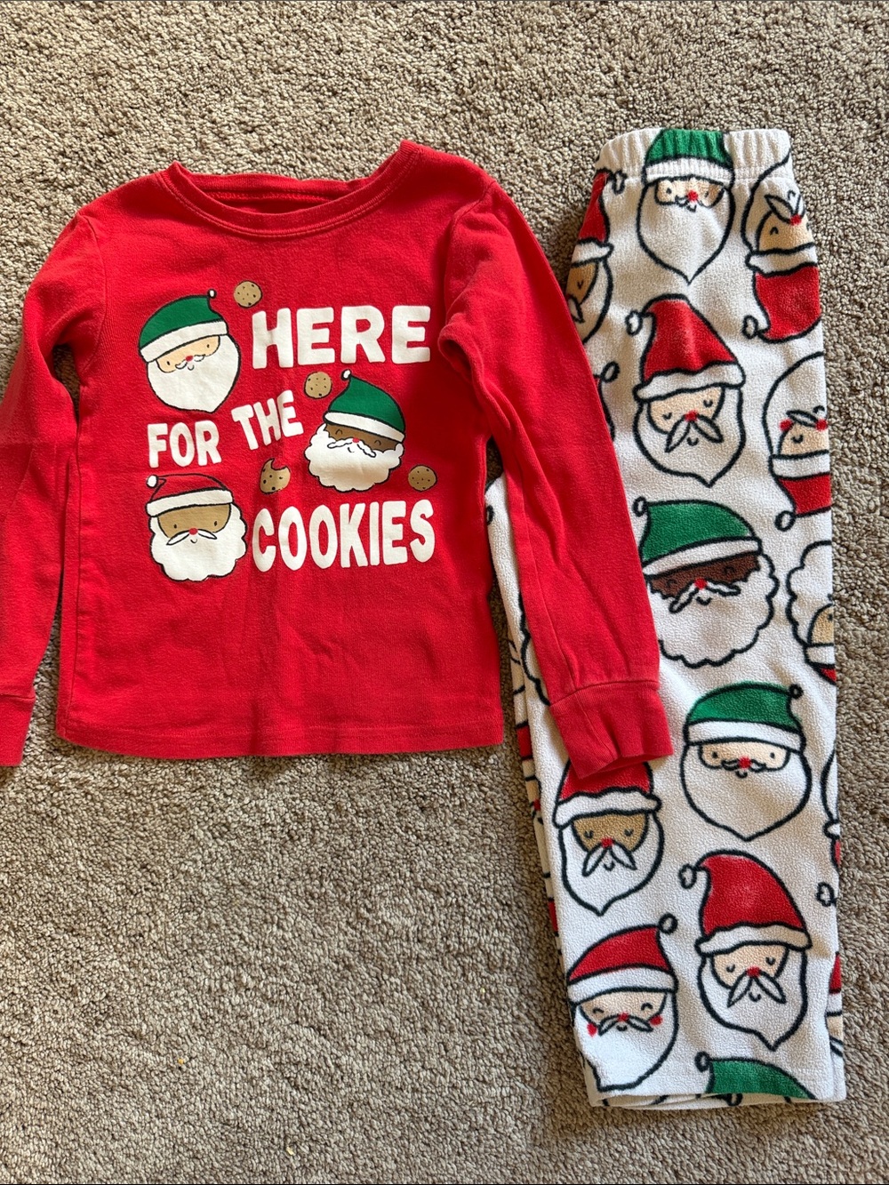 Carter’s 4T Red Santa 'Here for the Cookies' Pajama Set